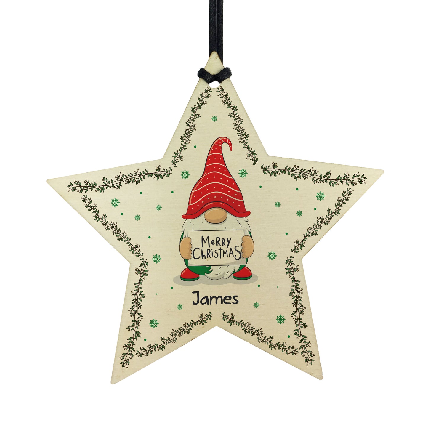 Personalised Wood Star Christmas Tree Decoration Bauble Daughter