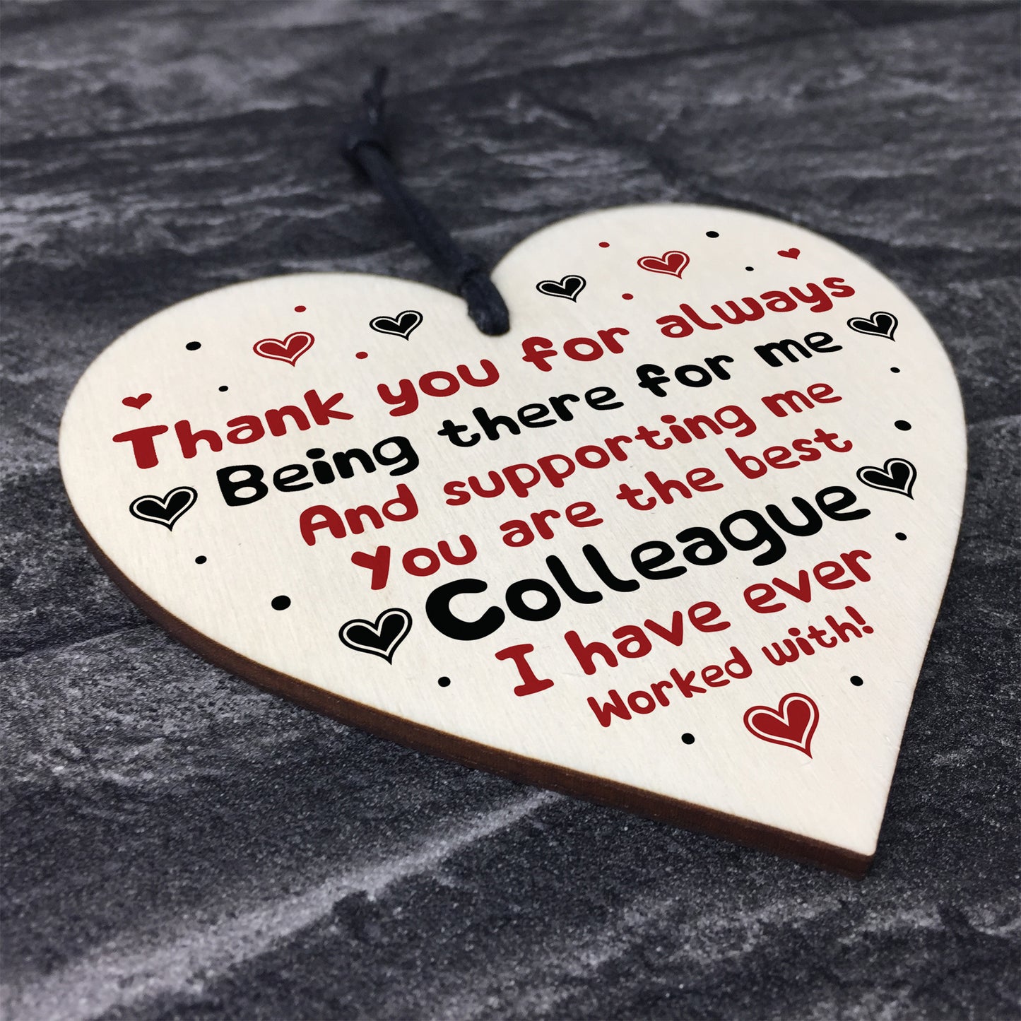 Novelty Gift For Colleague Wooden Heart Thank You Gift