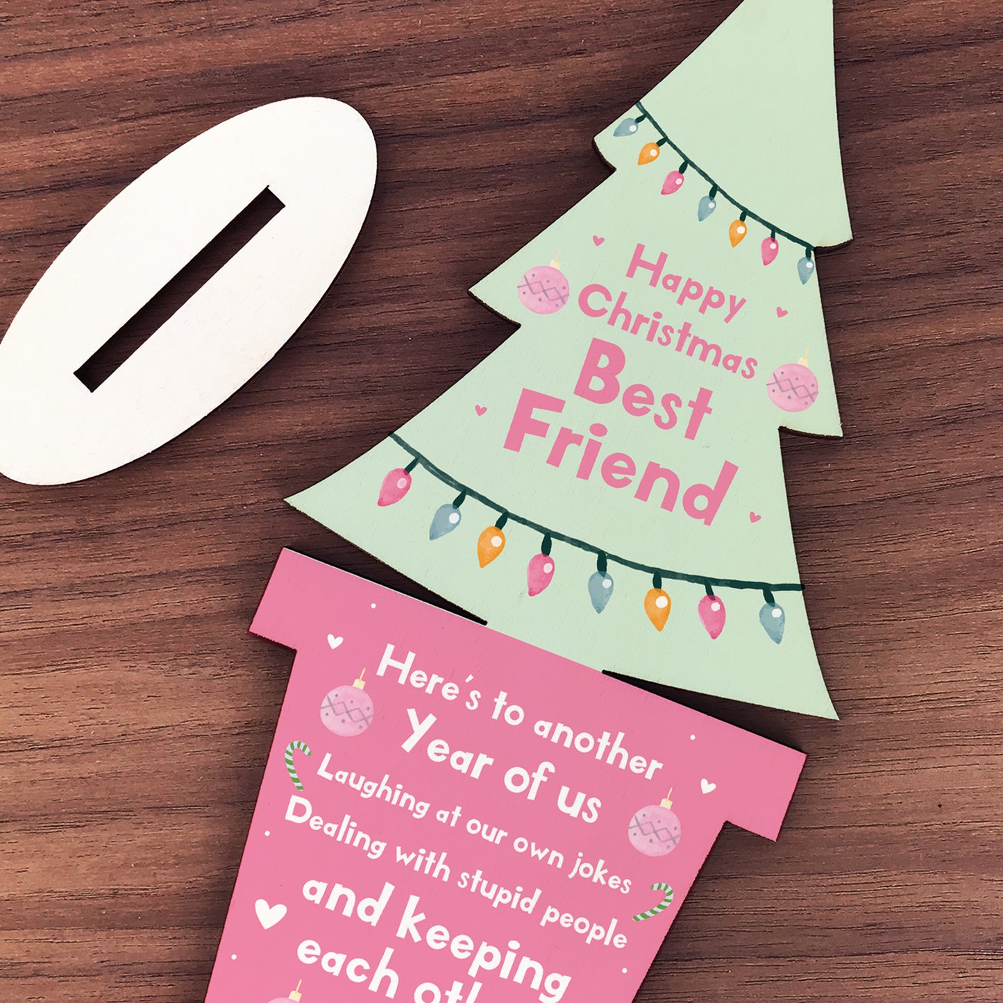 Christmas Best Friend Gift Wood Christmas Tree Decoration Friend