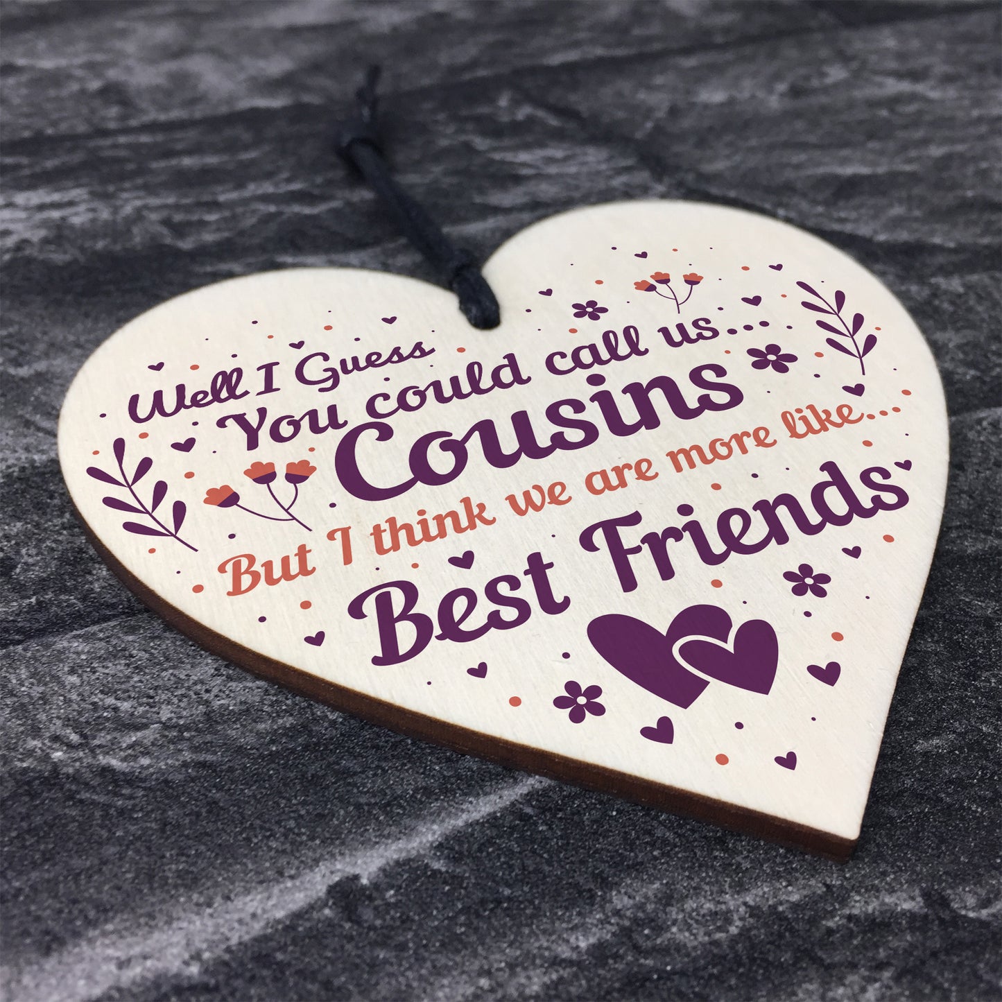 Cousin Gifts Christmas Wooden Heart Plaque Gifts For Boys Girls