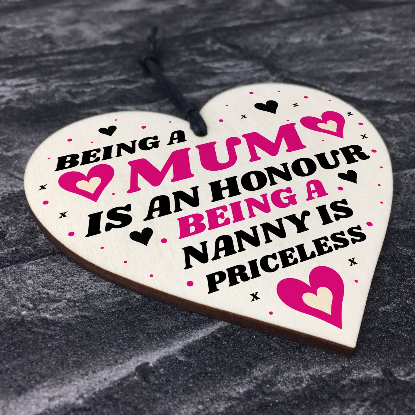 Gift For Mum Nanny Wood Heart Birthday Christmas Gift Thank You