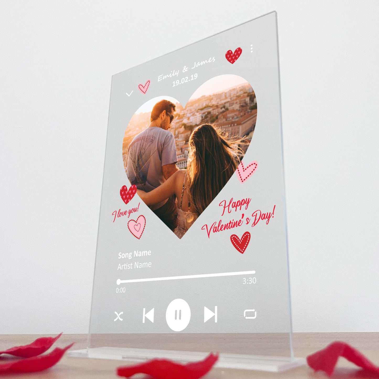 Personalised Valentines Day Photo Plaque Custom Song Plaque