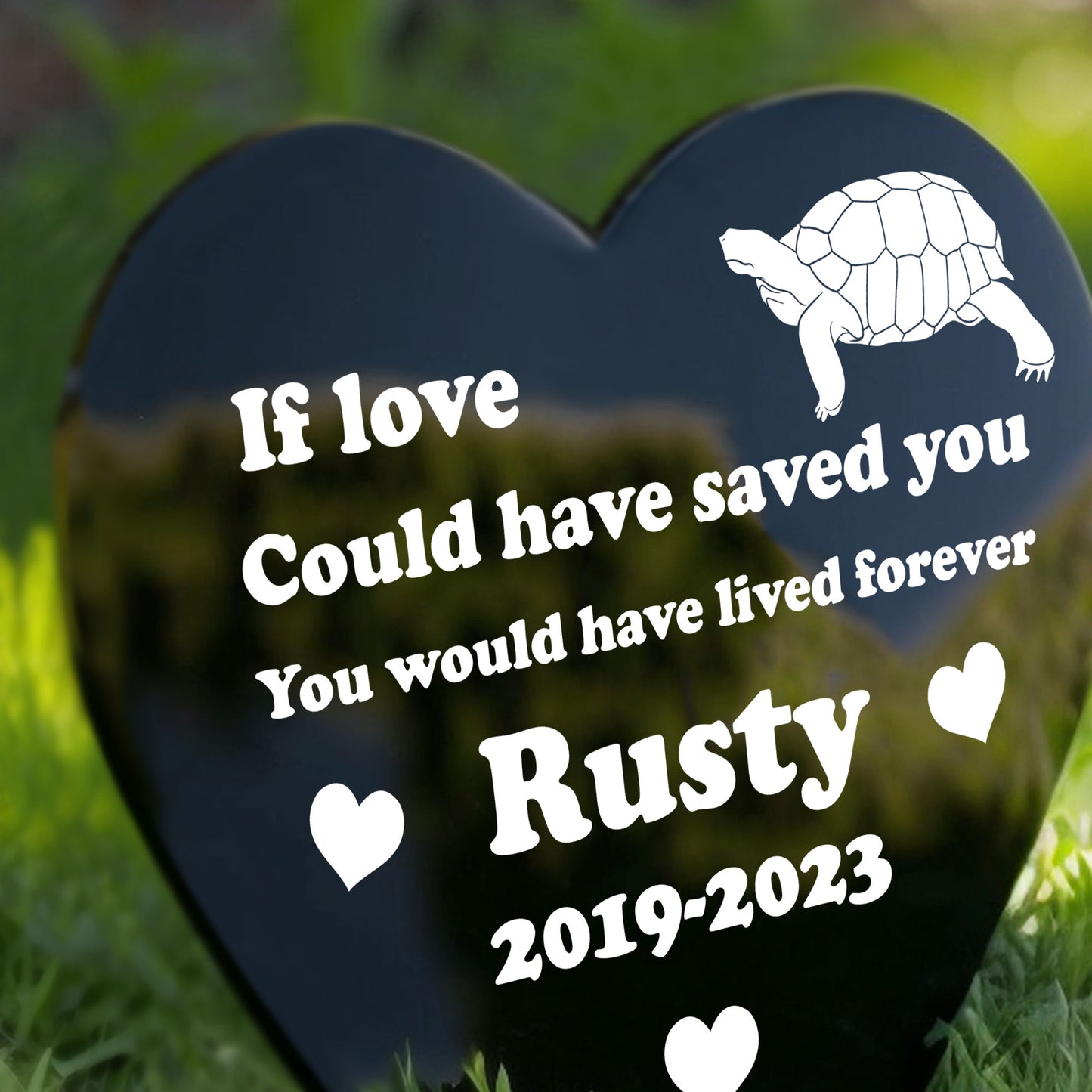 Tortoise Memorial Outdoor Garden Grave Stake Pet Memorial