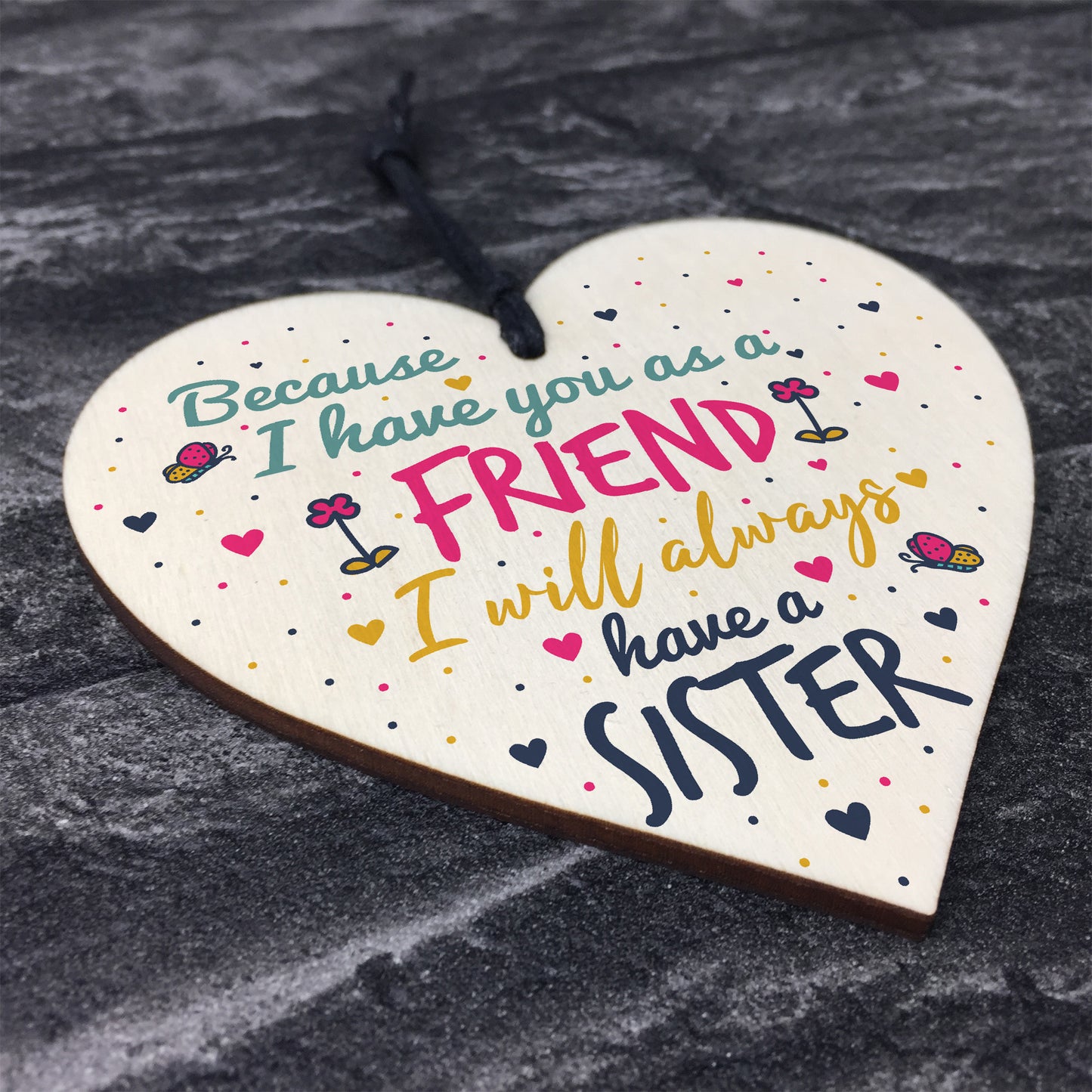 Best FRIEND Sister Gifts Wooden Heart Christmas Friendship Gift