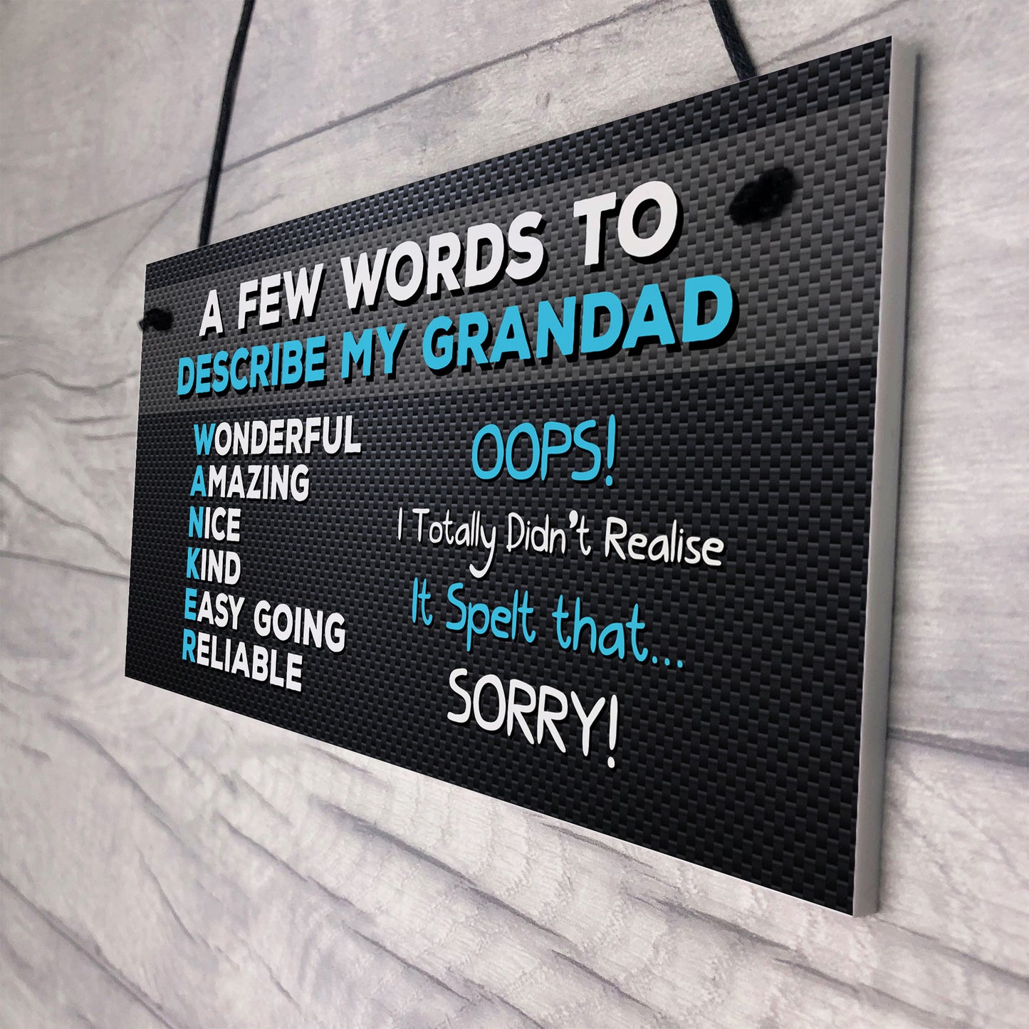 Funny Joke Grandad Gift Grandad Sign Birthday Fathers Day Gift