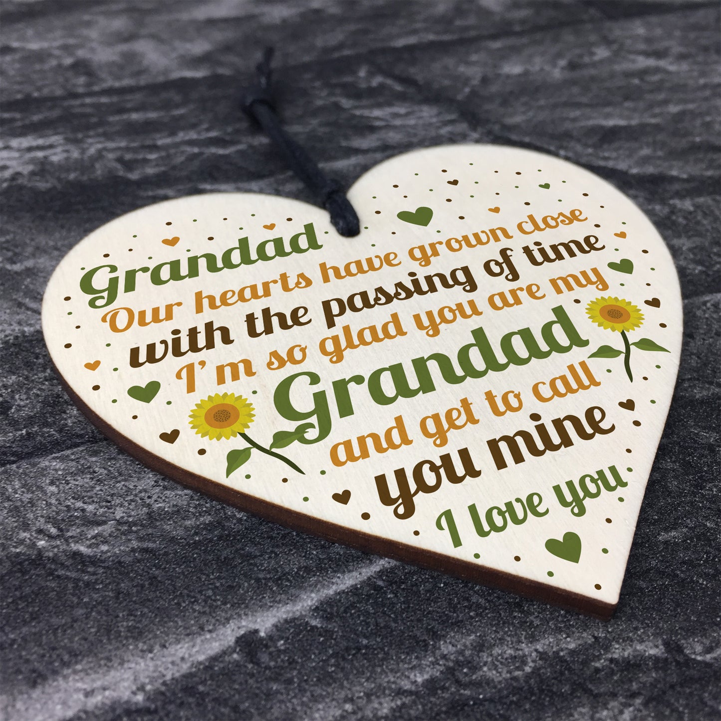 Grandad Gifts For Christmas Birthday Wooden Heart THANK YOU Gift