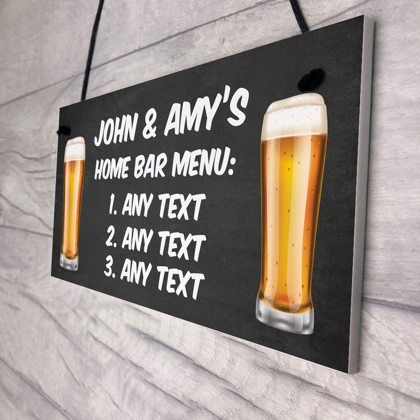 Personalised Home Bar Menu Sign Novelty Bar Signs For Home