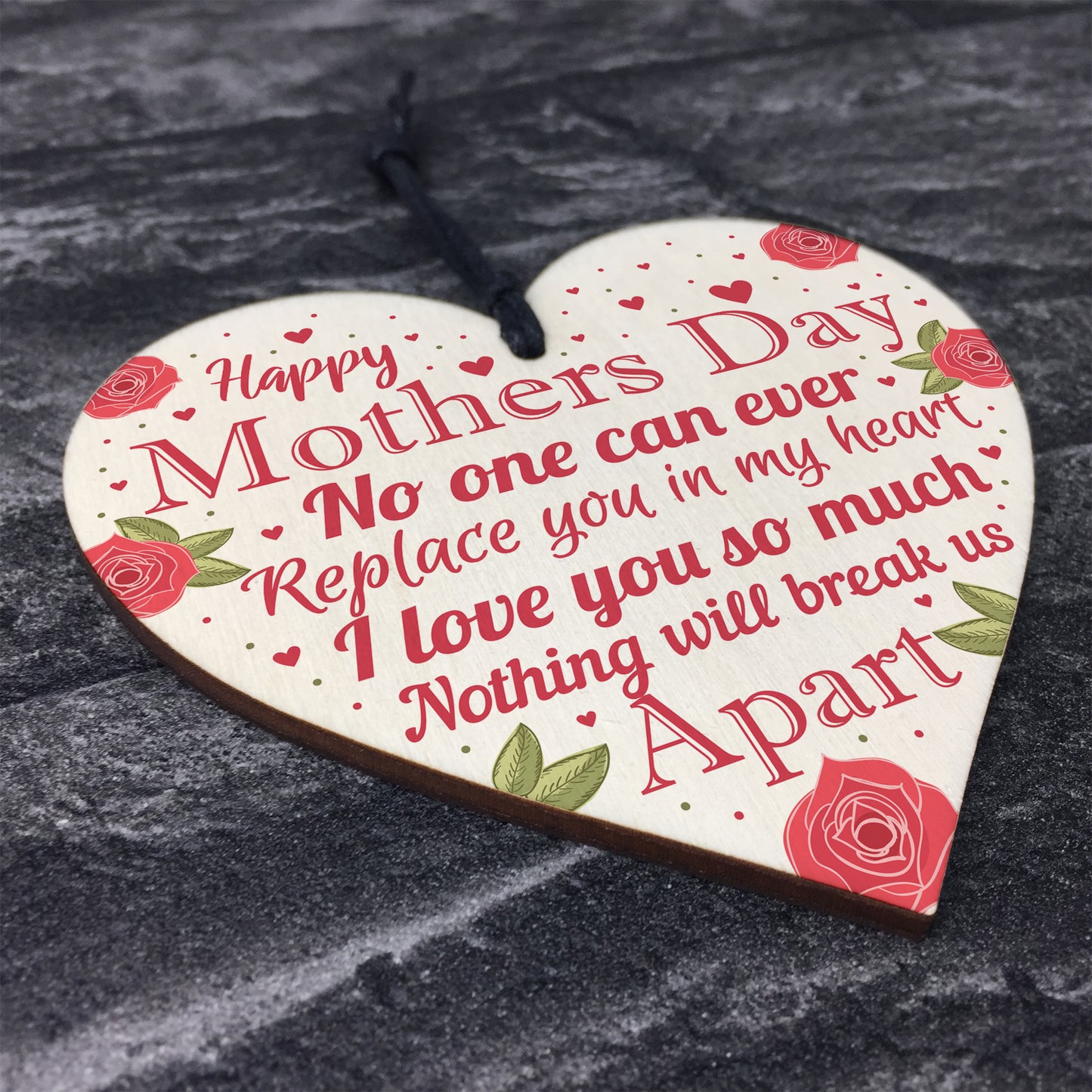 Happy Mothers Day Gift For Mum Mummy Wooden Heart Sign Gift
