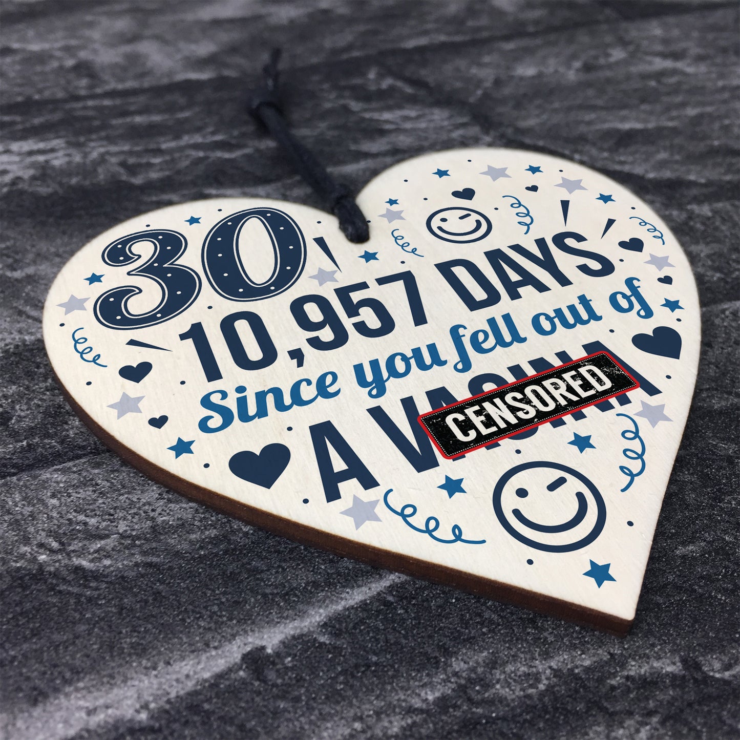 Funny 30th Birthday Cards 30th Birthday Gifts Wood Heart Humour