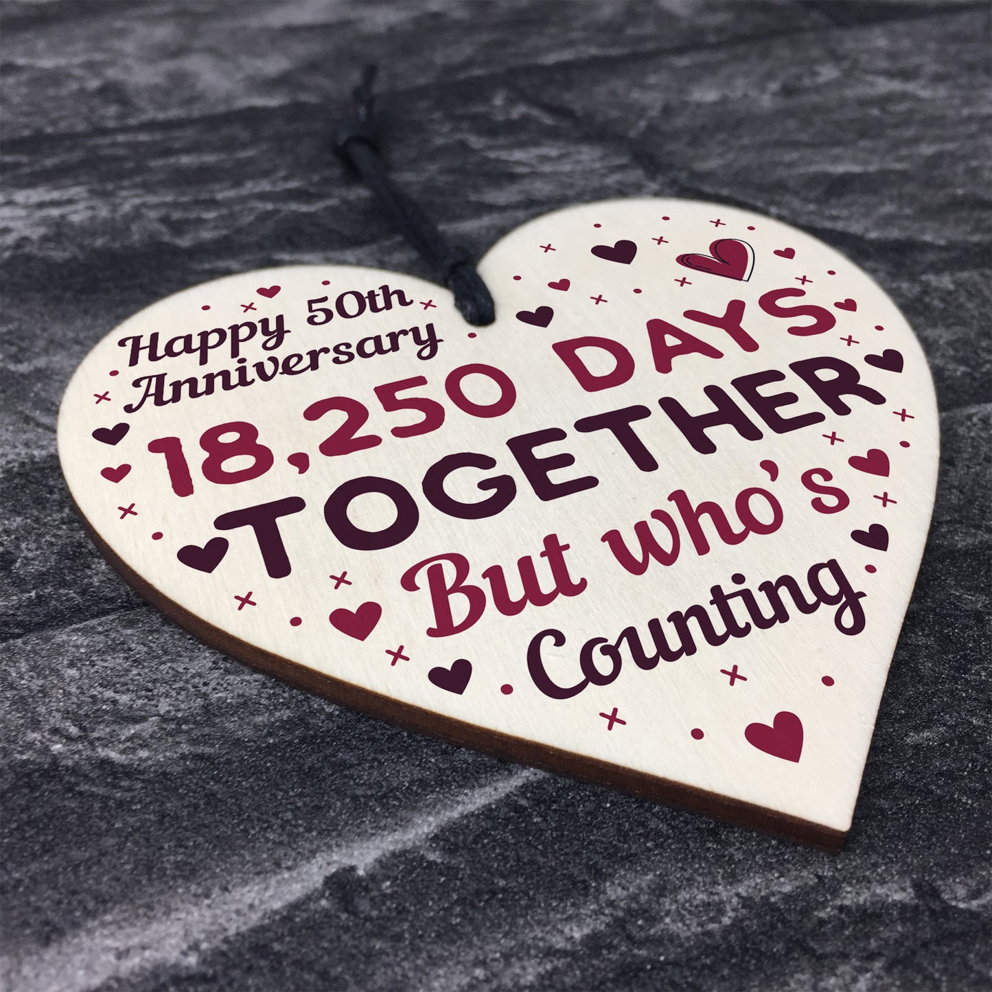 Handmade Wood Heart Gift To Celebrate 50th Wedding Anniversary