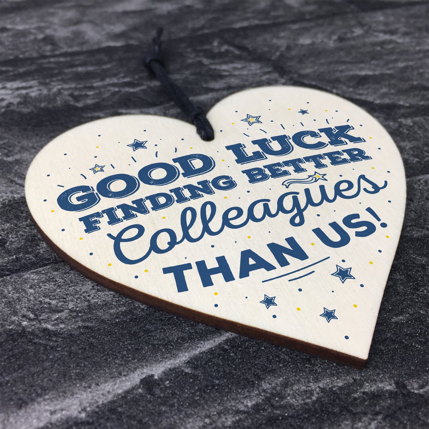 Good Luck Colleague Leaving Gift Wooden Heart Sign Thank You