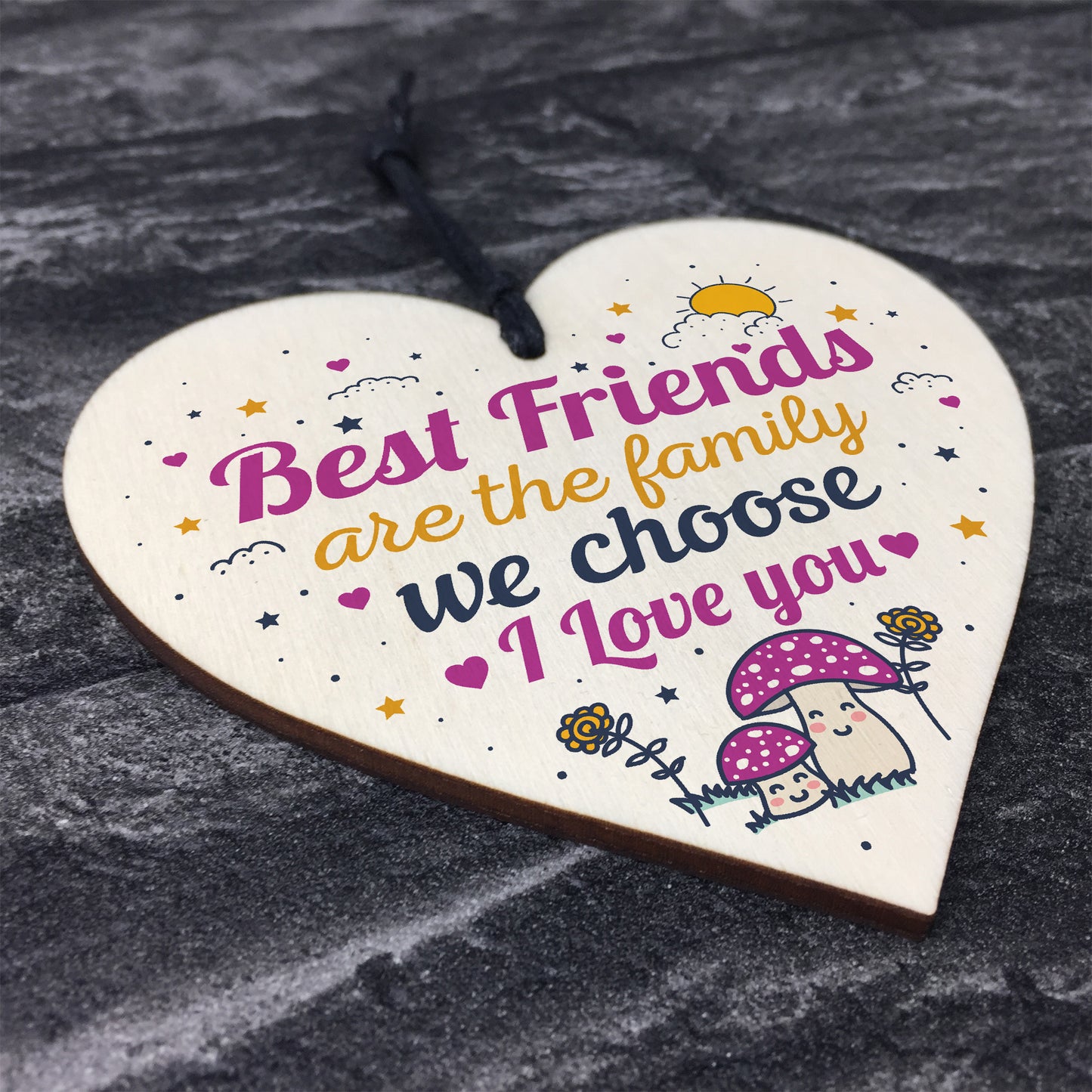 Best Friends Friendship Gift Idea Handmade Wooden Sign Keepsake