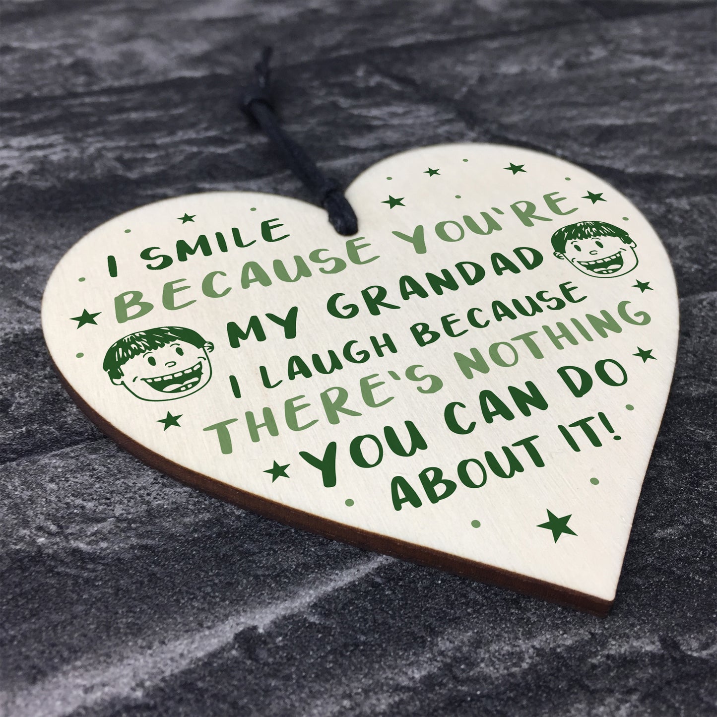 Funny Grandad Gift For Fathers Day Novelty Wooden Heart Sign