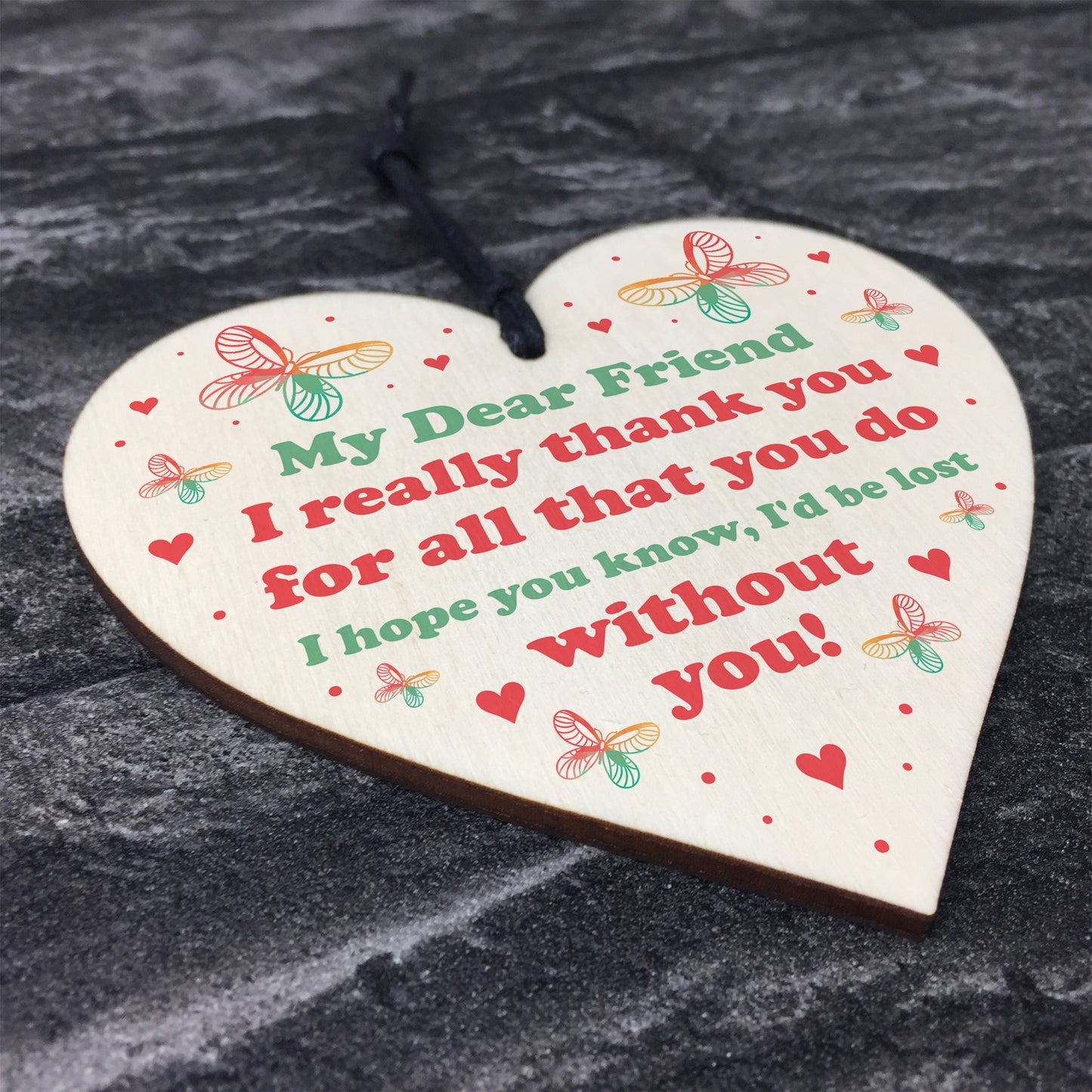 Dear Friend Gift Wood Heart Birthday Christmas Gift
