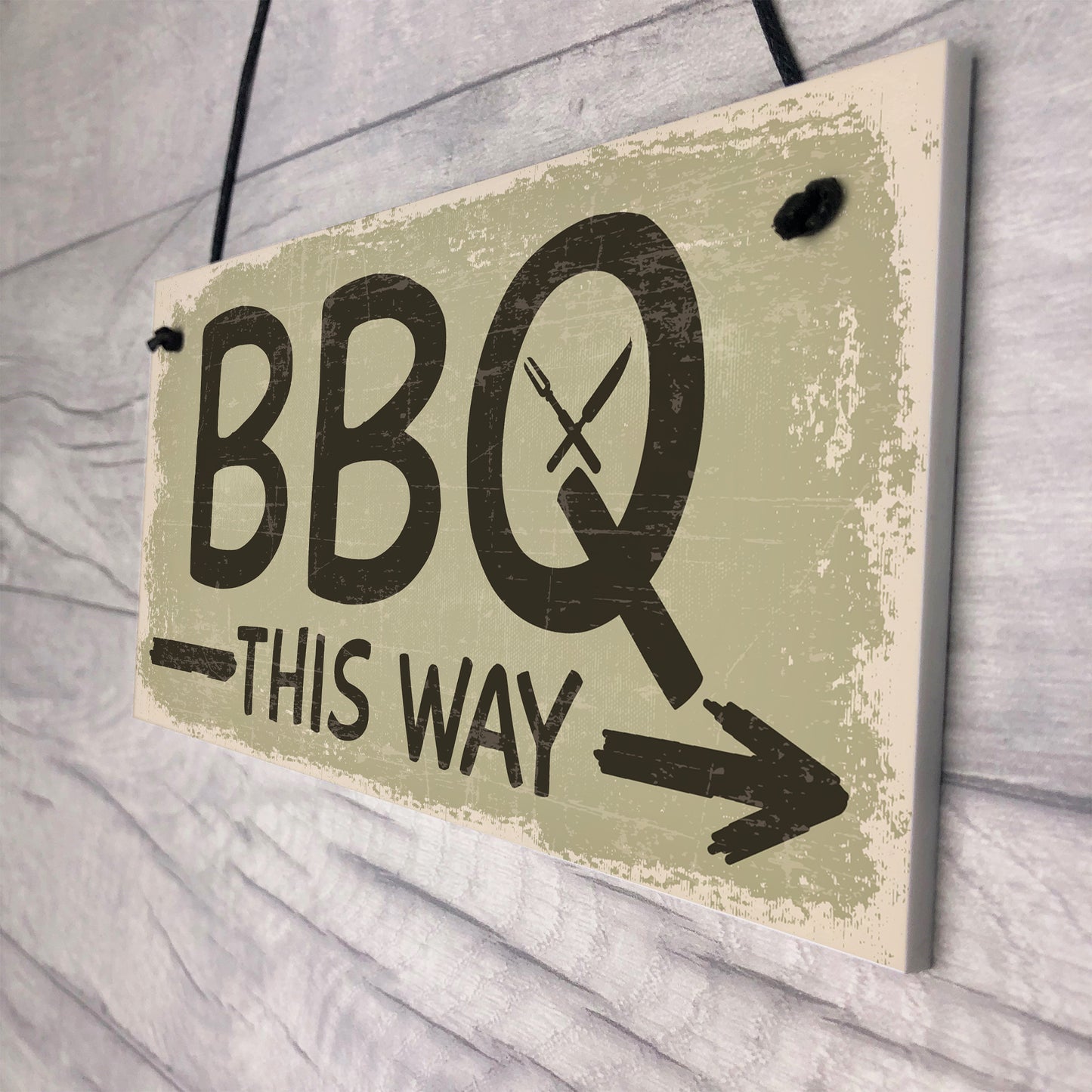 BBQ THIS WAY Garden Shed Sign SummerHouse Hanging Plaque