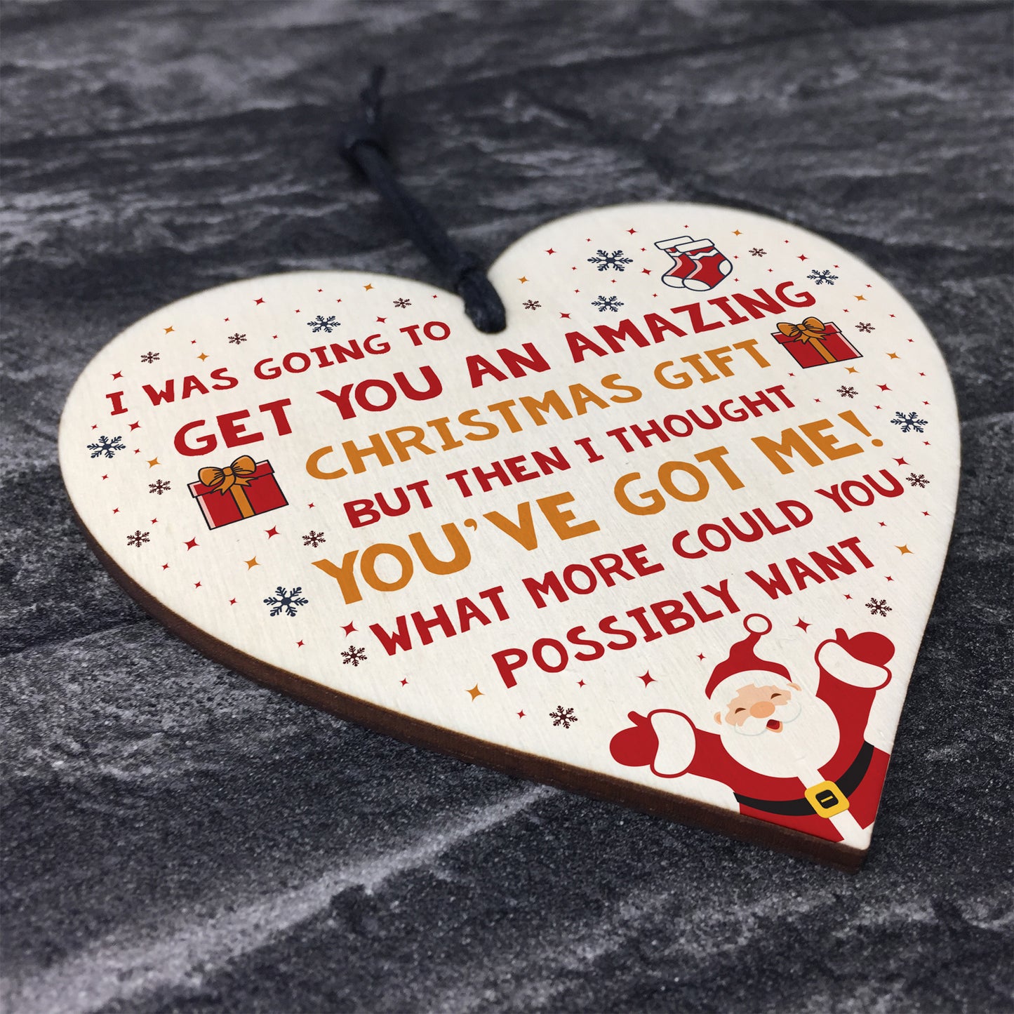 Funny Christmas Gift For Mum Dad Sister Brother Wooden Heart