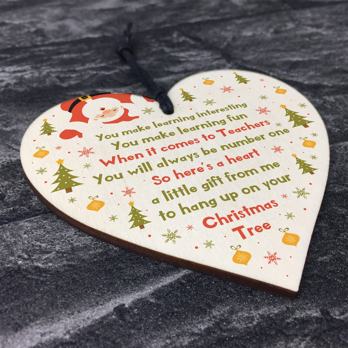 Handmade Teacher Gift Wooden Heart Thank You Leaving Gift