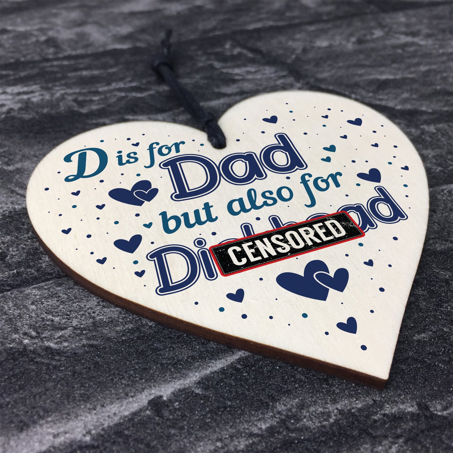 Funny Rude Gift For Dad Wood Heart Novelty Birthday Christmas