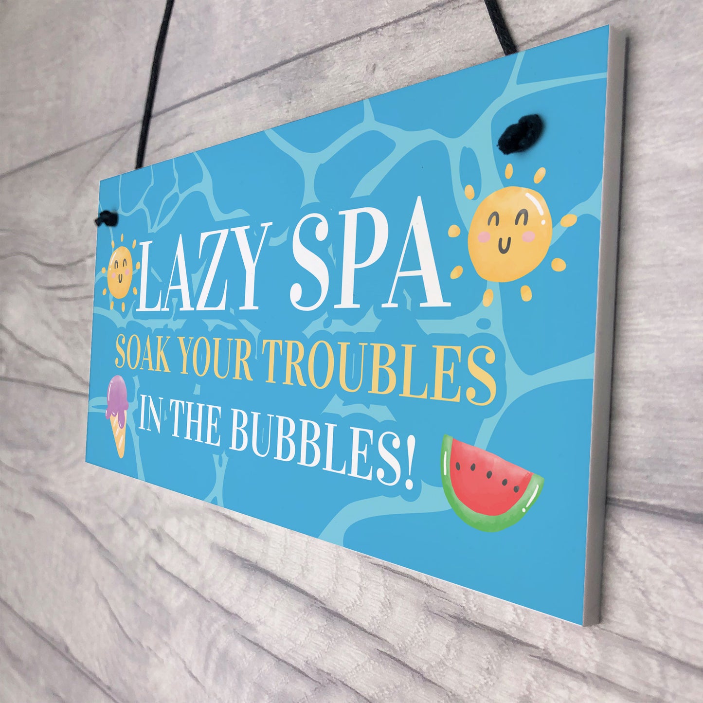 Novelty Lazy Spa Hanging Decor Sign Hot Tub Decor Garden Sign
