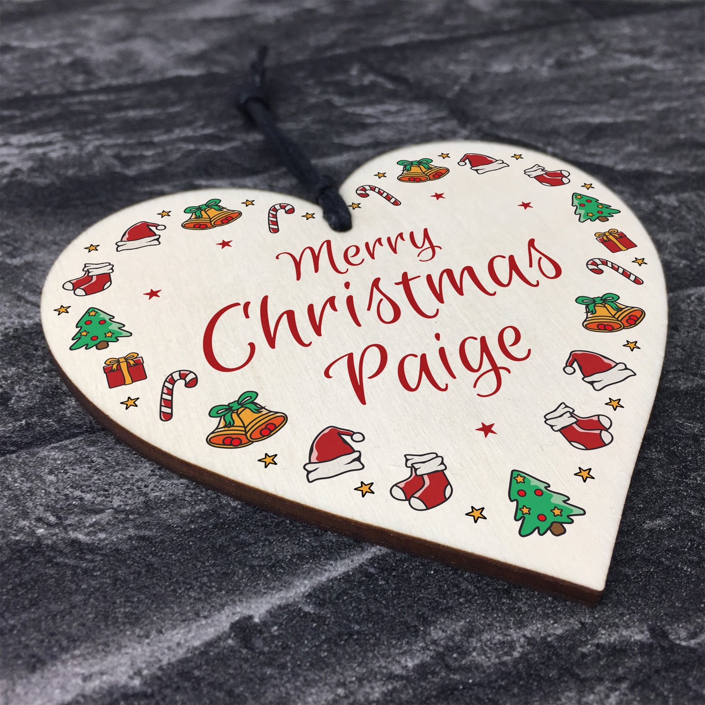 Christmas Bauble For Daughter Son Personalised Heart Decoration
