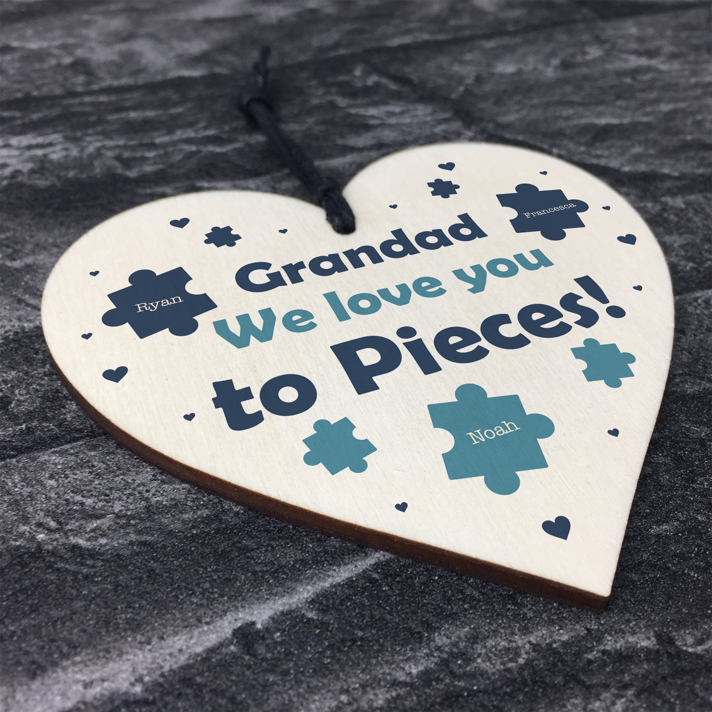 Grandad We Love You Gift Personalised Heart Birthday Fathers Day