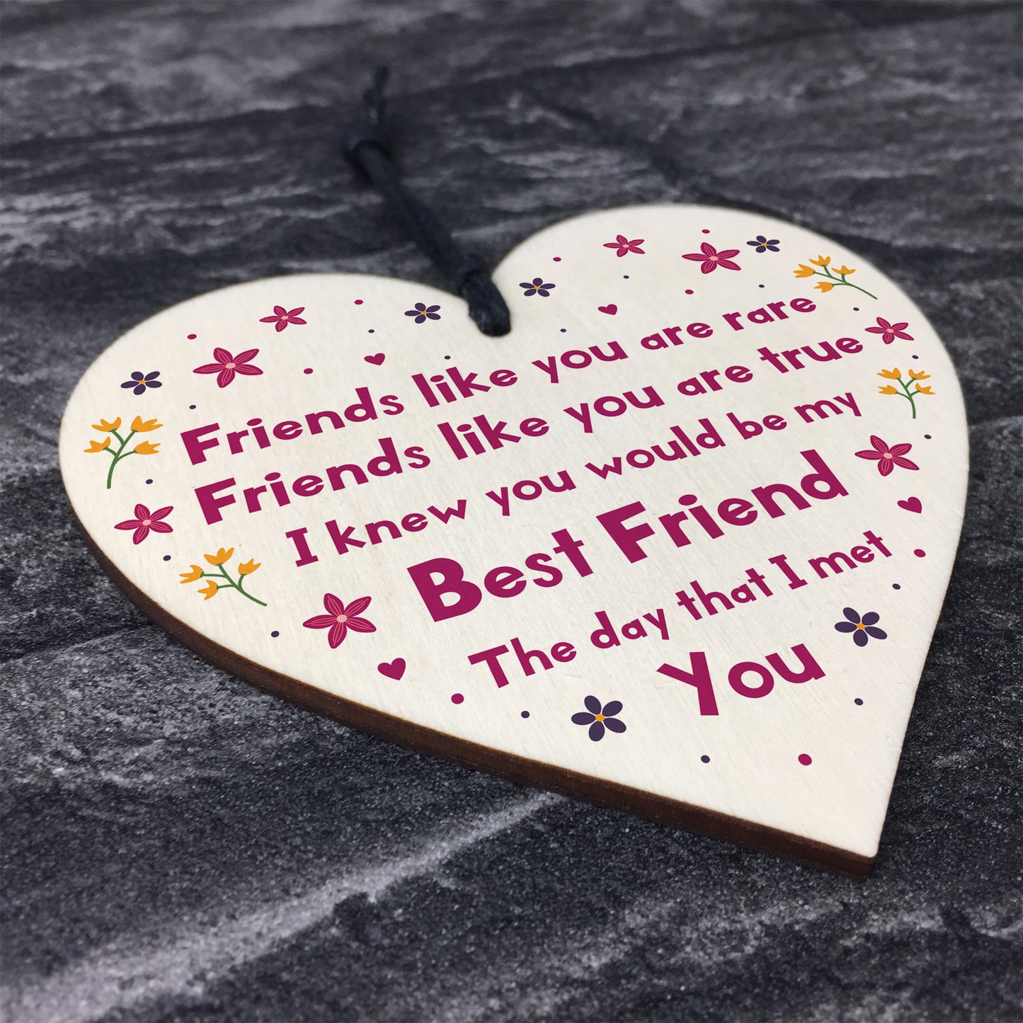 Best Friend Keepsake Gift Novelty Wood Heart Christmas Birthday