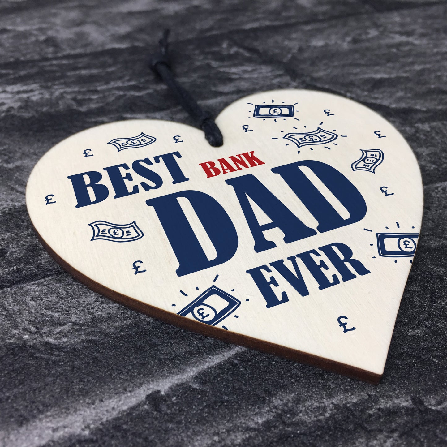 Funny Gift For Dad Novelty Wooden Heart Sign Birthday Dad Gift
