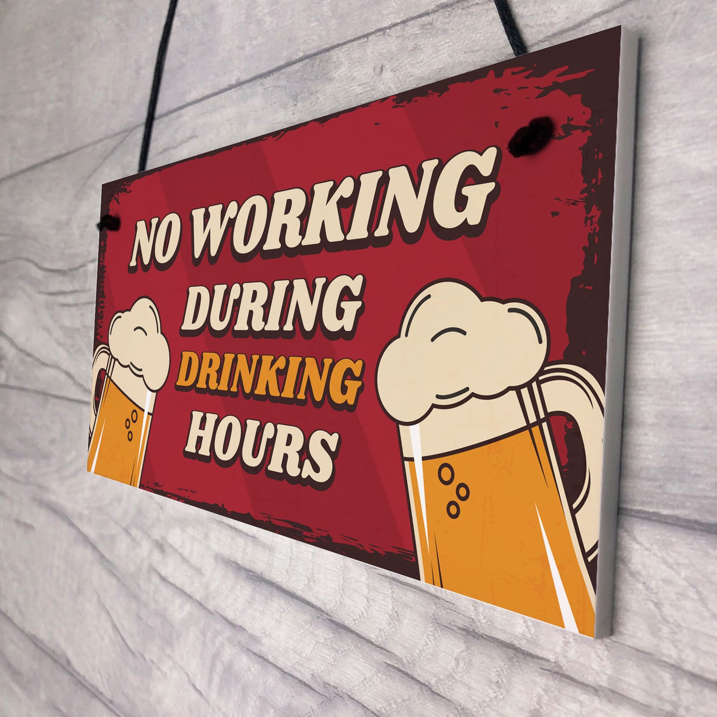 Funny Bar Signs DRINKING HOURS Man Cave Bar Pub Sign Beer Gift