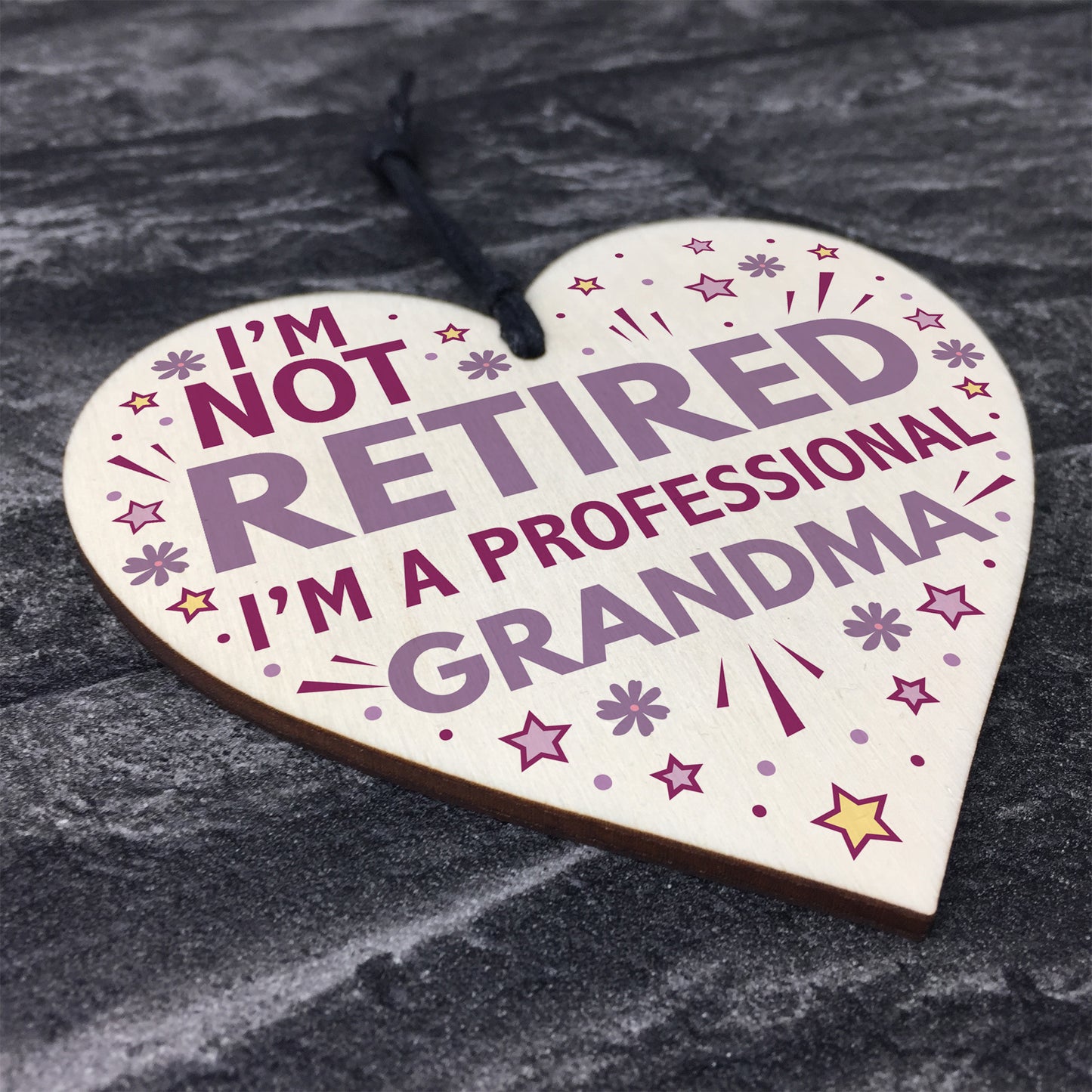 GRANDMA Gift Wooden Heart Plaque Grandma Birthday Xmas Gift