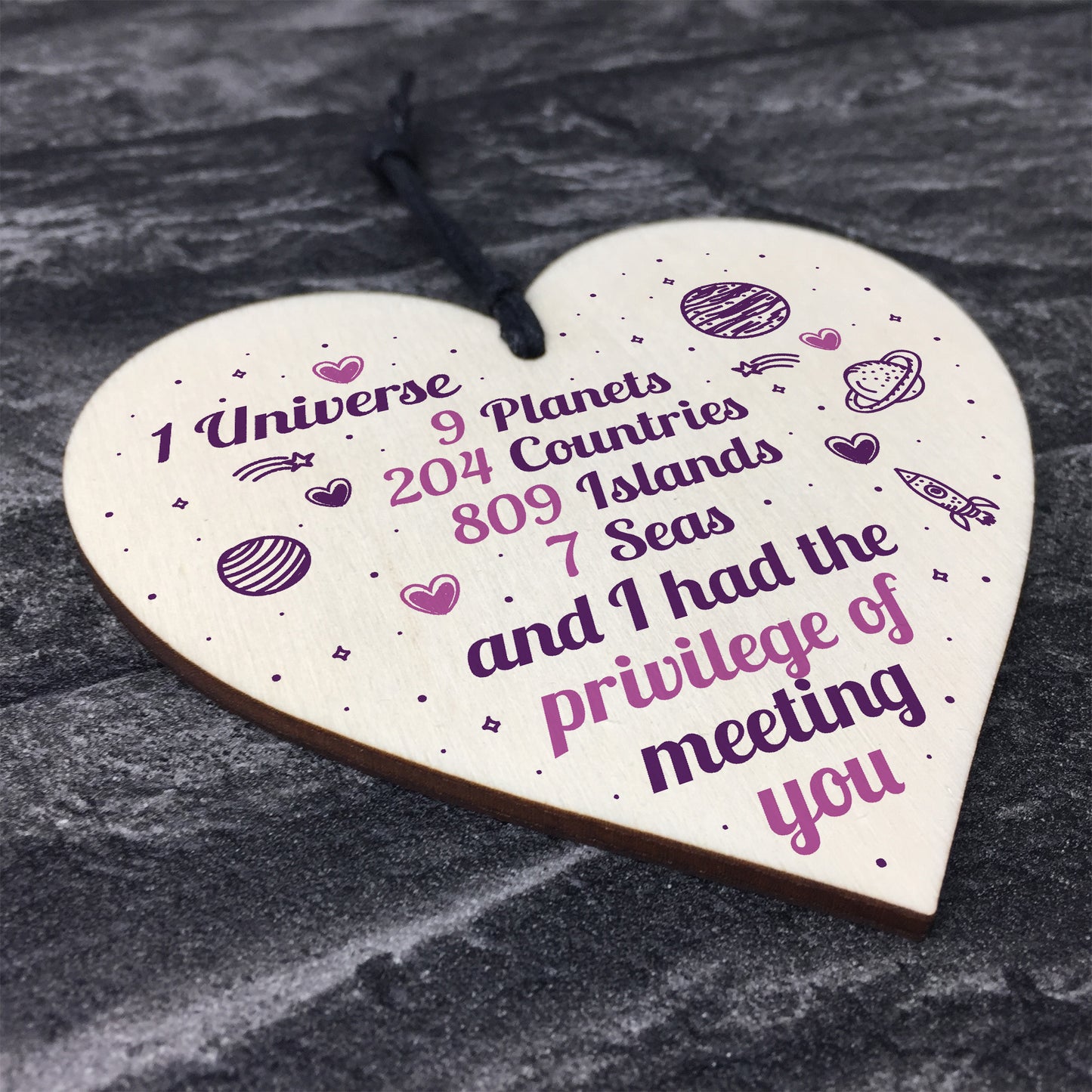 Friendship Gift Sign Wood Heart Plaque THANK YOU Birthday Gift