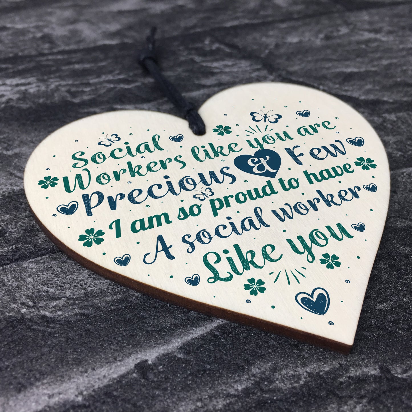 Social Worker Gift Wood Heart Thank You Gift For Friend Keepsake