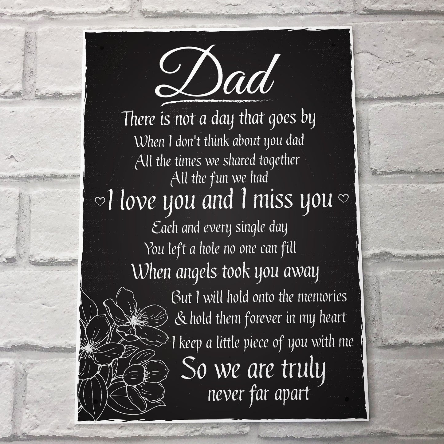 Love Miss You Dad Memorial Grave Plaque Father's Day Daddy Gift