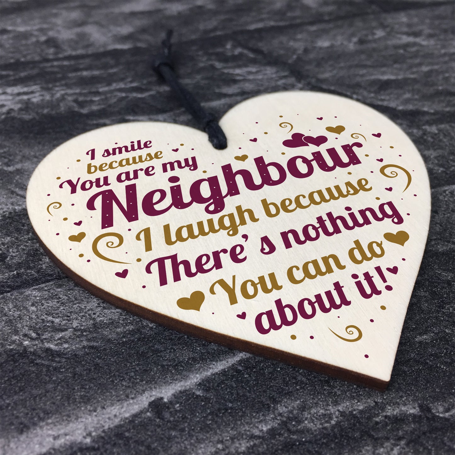 Best Neighbour Funny Gifts Wood Heart Birthday Christmas Gift