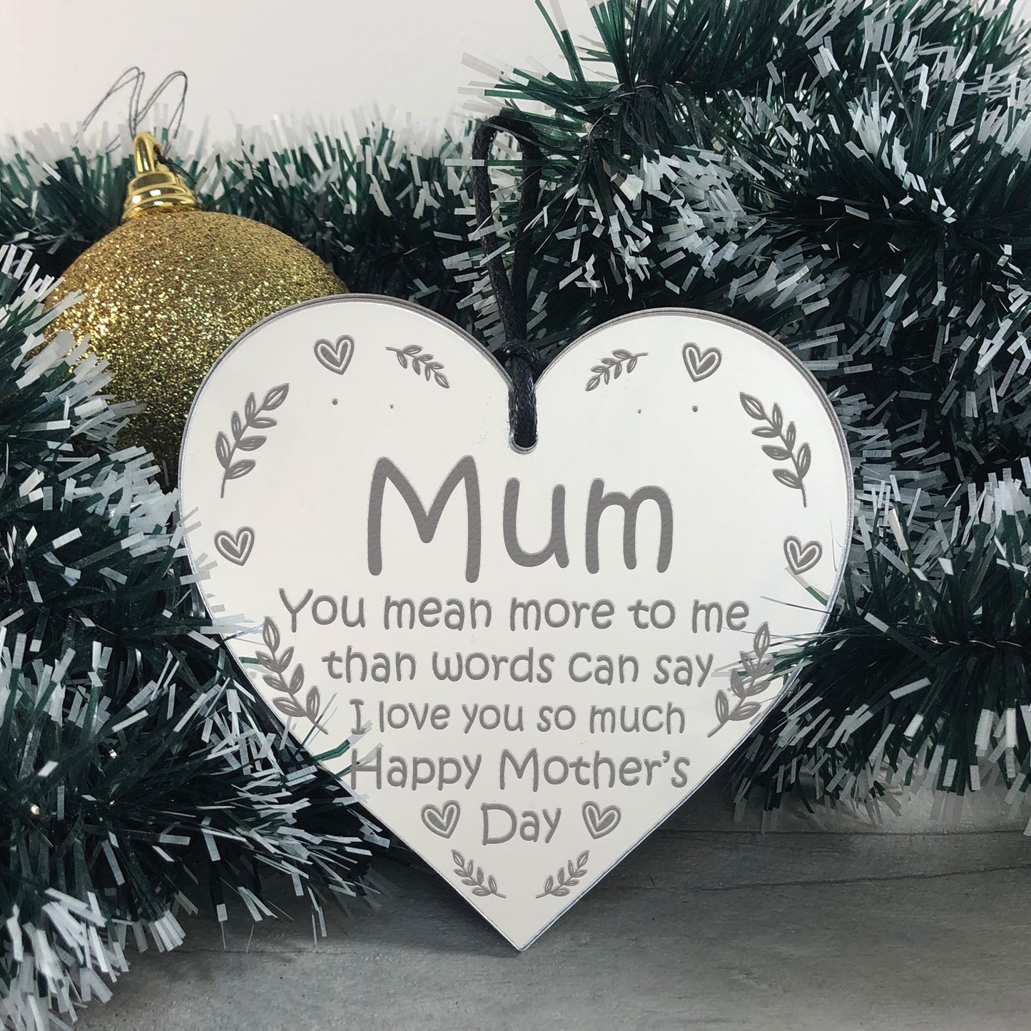 I Love You Mum Mothers Day Gift Engraved Heart Beautiful Gift