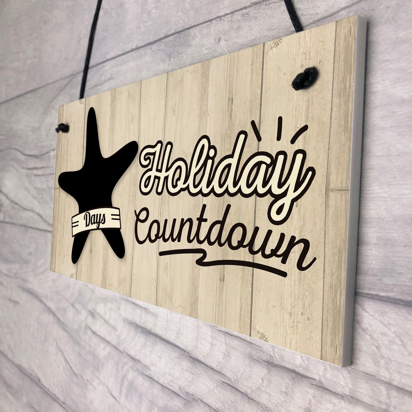 Chalkboard Holiday Countdown Hanging Sign Plaque Friendship
