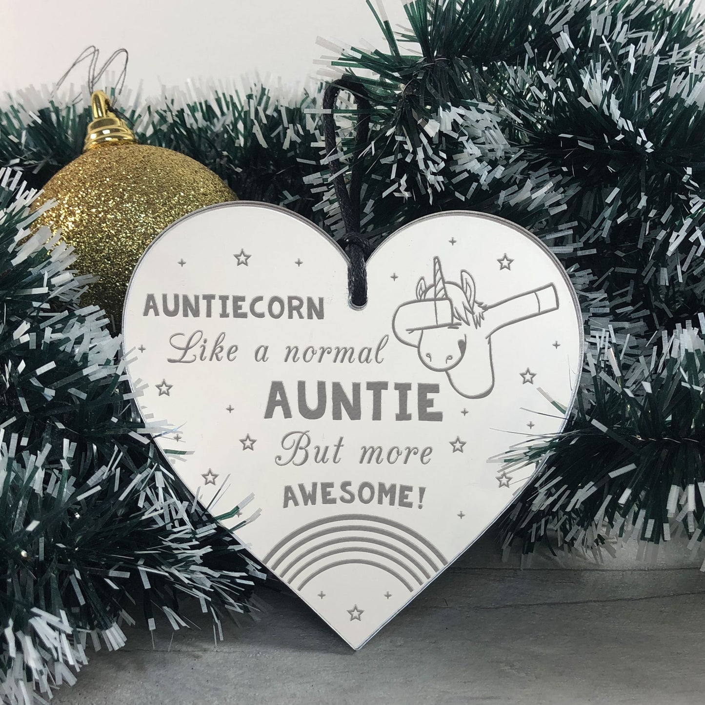 Auntie Gift AUNTIECORN Heart Unicorn Sign Xmas Gift For Auntie