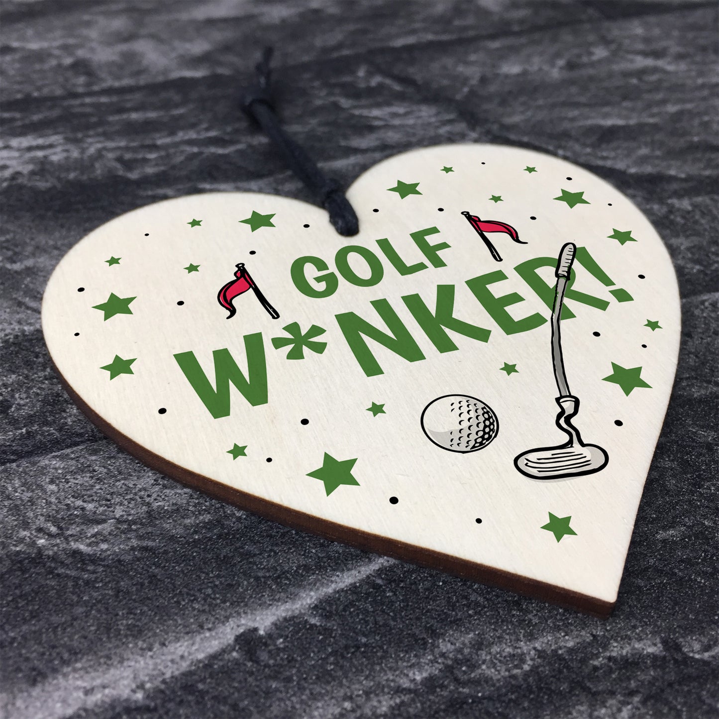 Funny Golf Gift Golf Accessories Wood Heart Dad Grandad Birthday