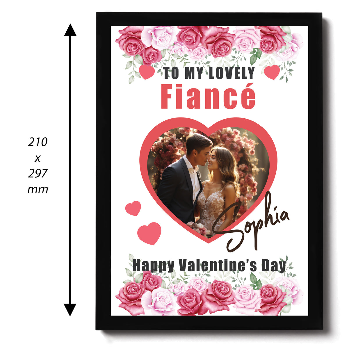 Valentines Day Gift For Fiance Personalised Framed Print