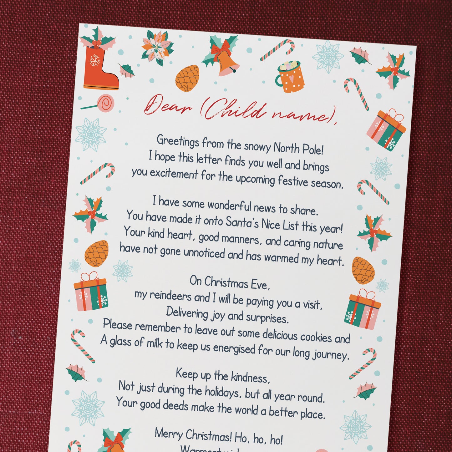 Personalised Santa Letter Letters From Santa For Daughter Son