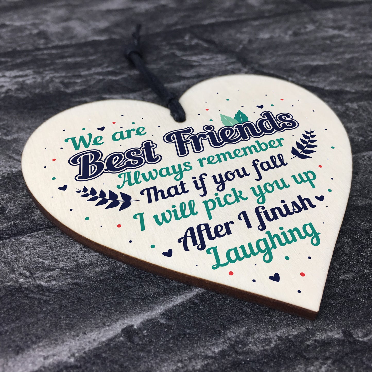 Best Friend Wood Heart Sign Christmas Gift For Friend Keepsake