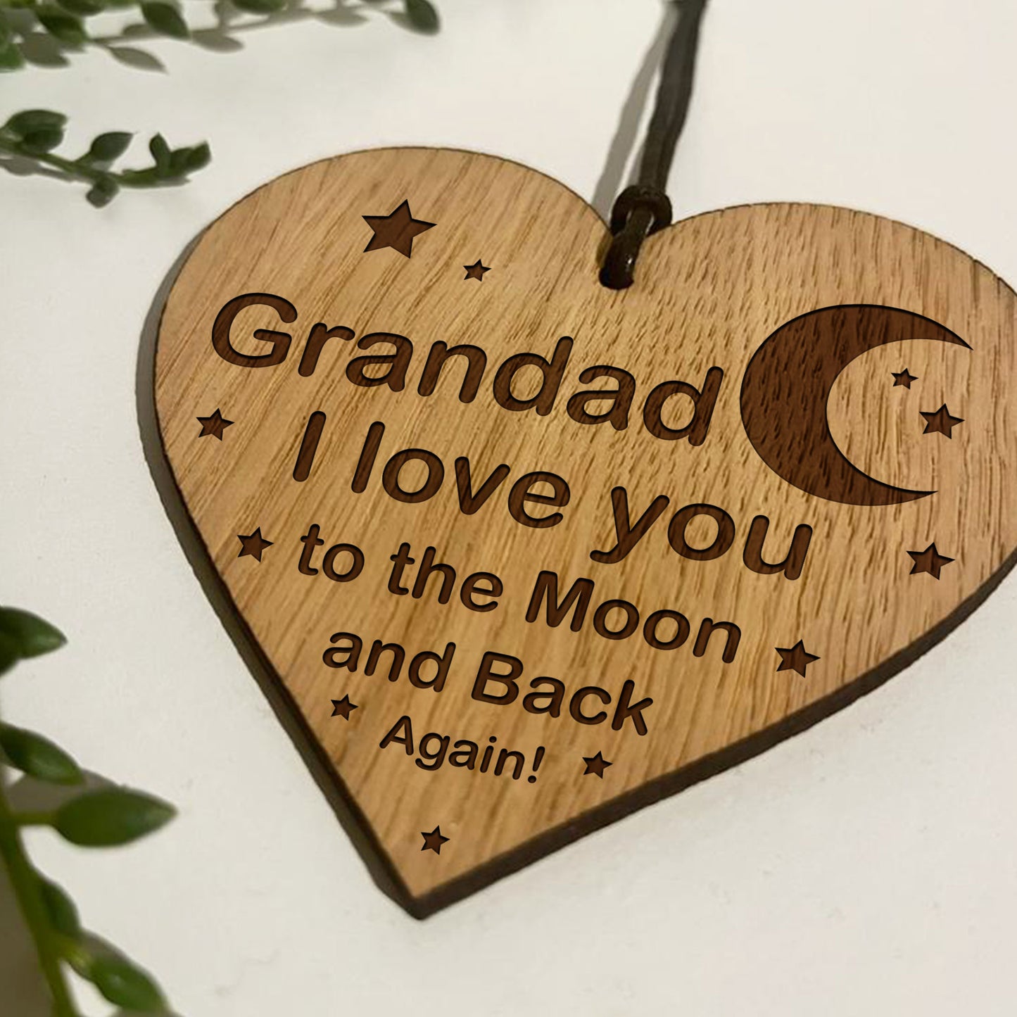 Grandad Gifts For Birthday Fathers Day Wood Engraved Heart