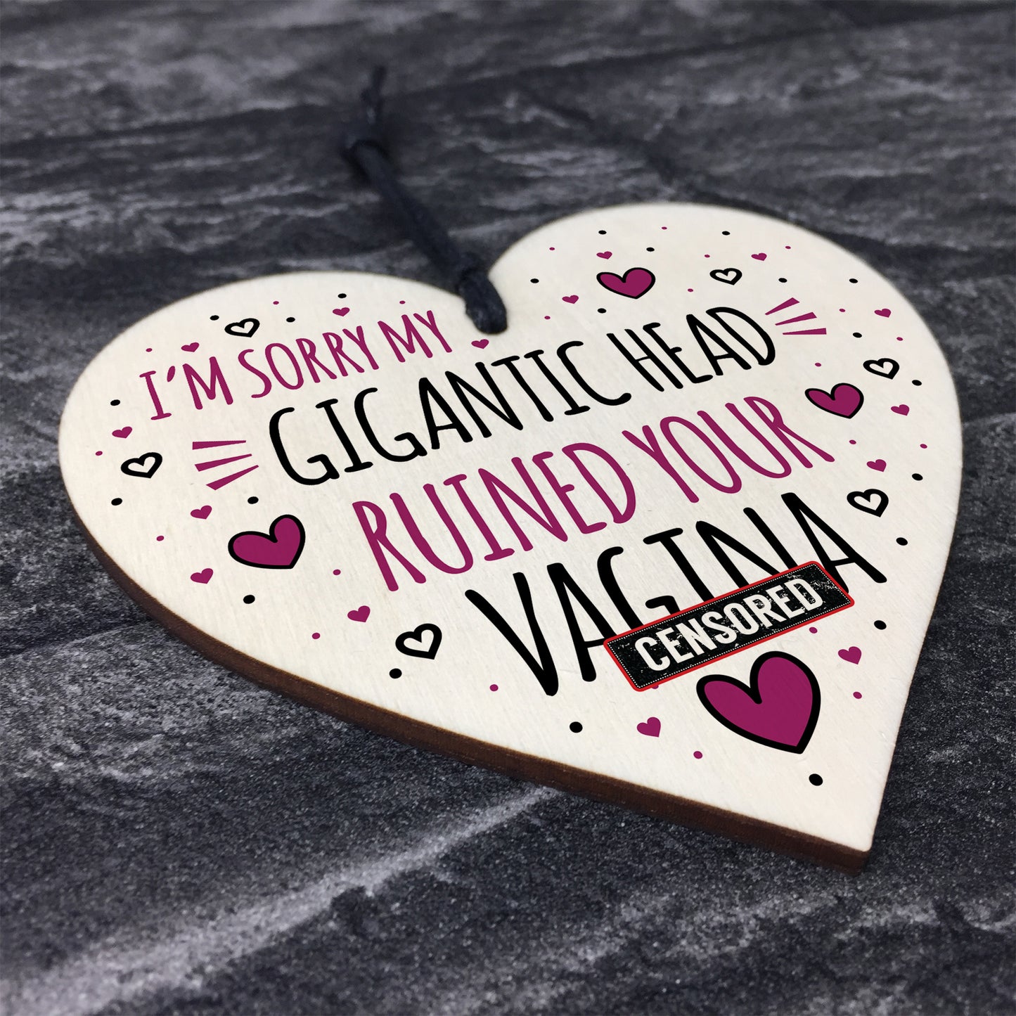 Funny Rude Birthday Mothers Day Gift For Mum Wood Heart Gift