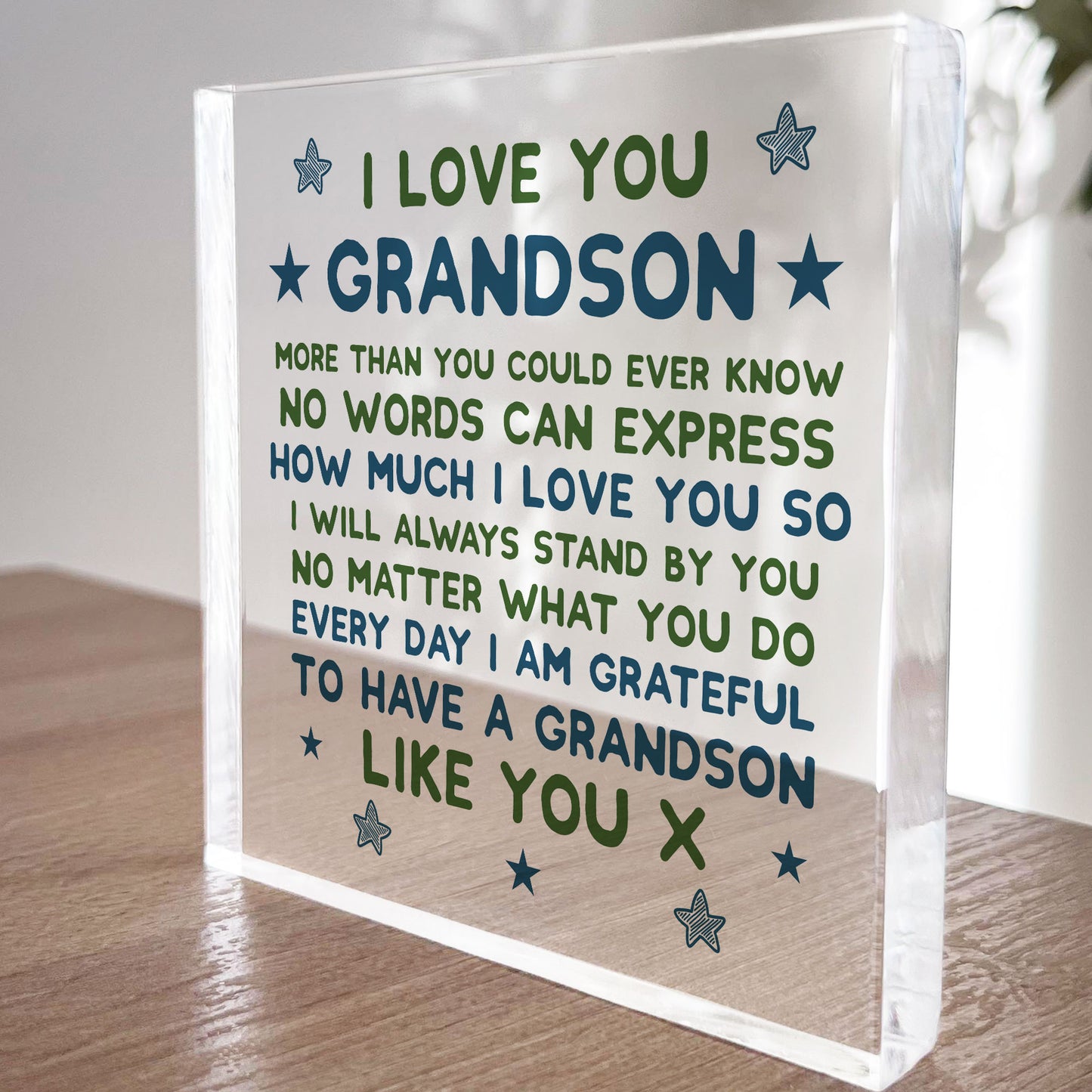 Grandson Gifts I LOVE YOU Plaque Grandson Christmas Birthday
