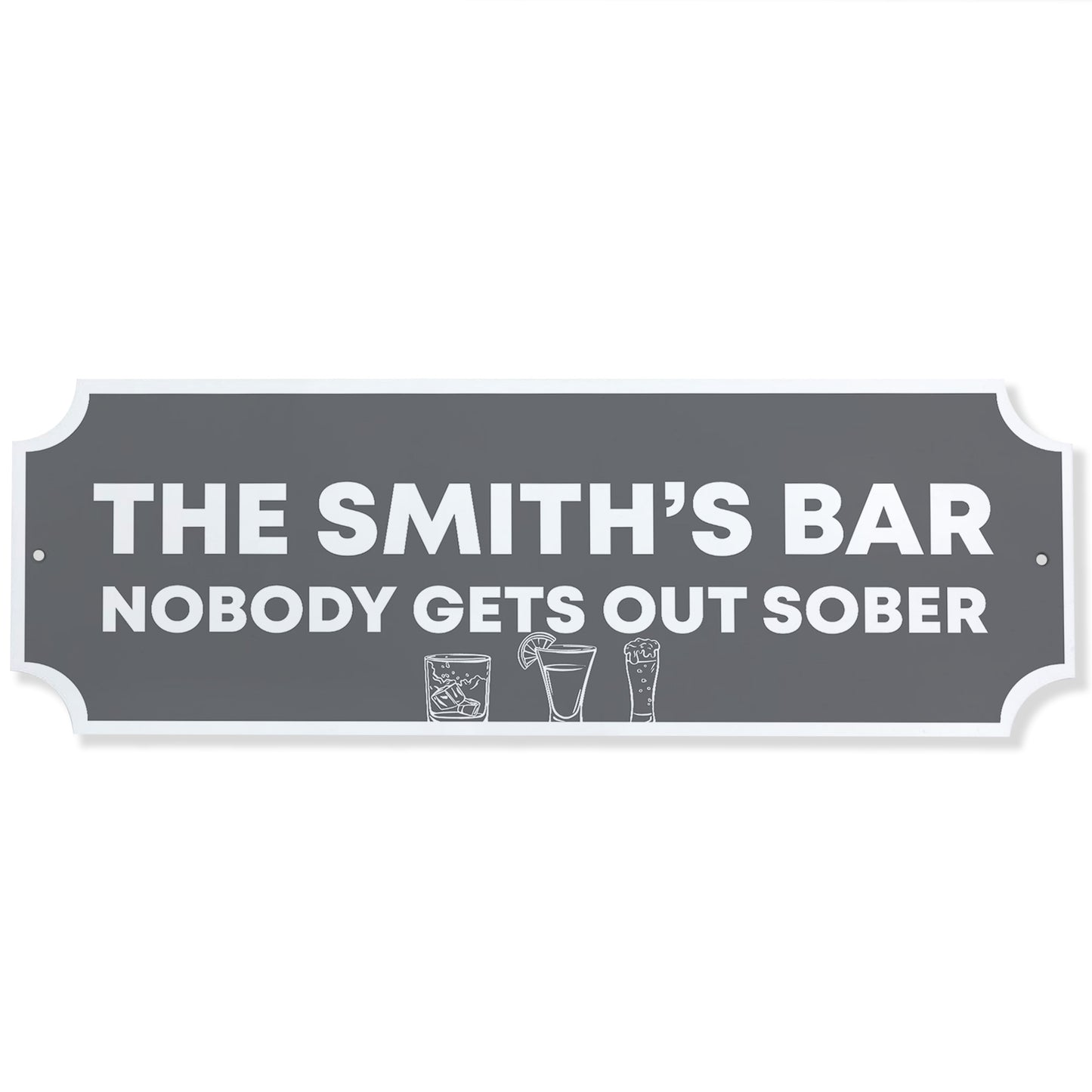 Bar Sign For Home Bar Funny Nobody Gets Out Sober For Man Cave