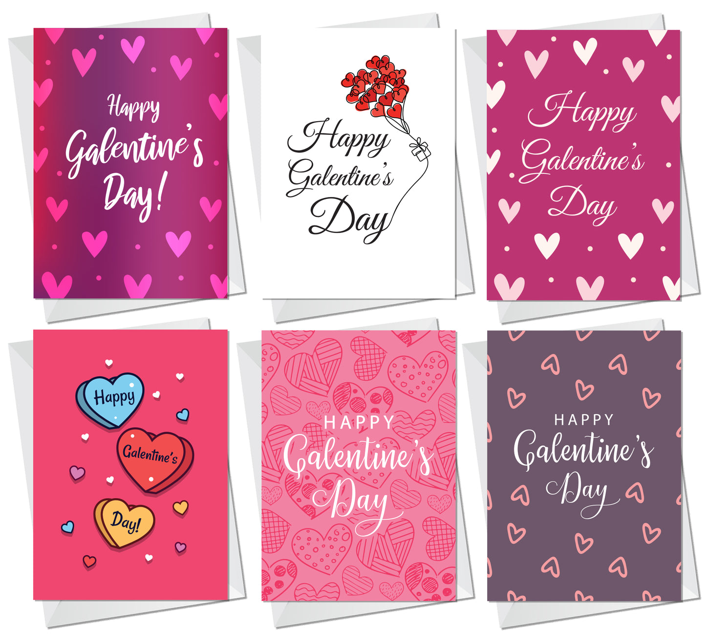 Pack Of 6 Galentines Day Cards For Best Friends Valentines Card