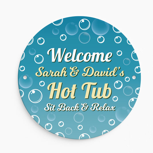 Personalised Hot Tub Sign For Outdoor Wall Mounted Sign