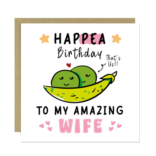 Funny Happy Birthday Card For Wife With Kraft Envelope Included