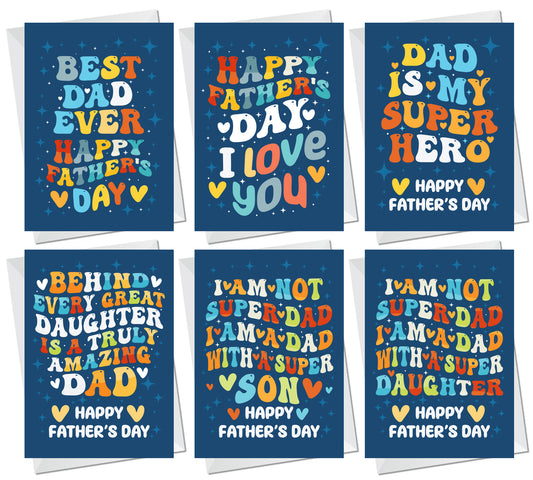 Fathers Day Card For Dad Pack Of 6 Cards For Dad Greetings Card