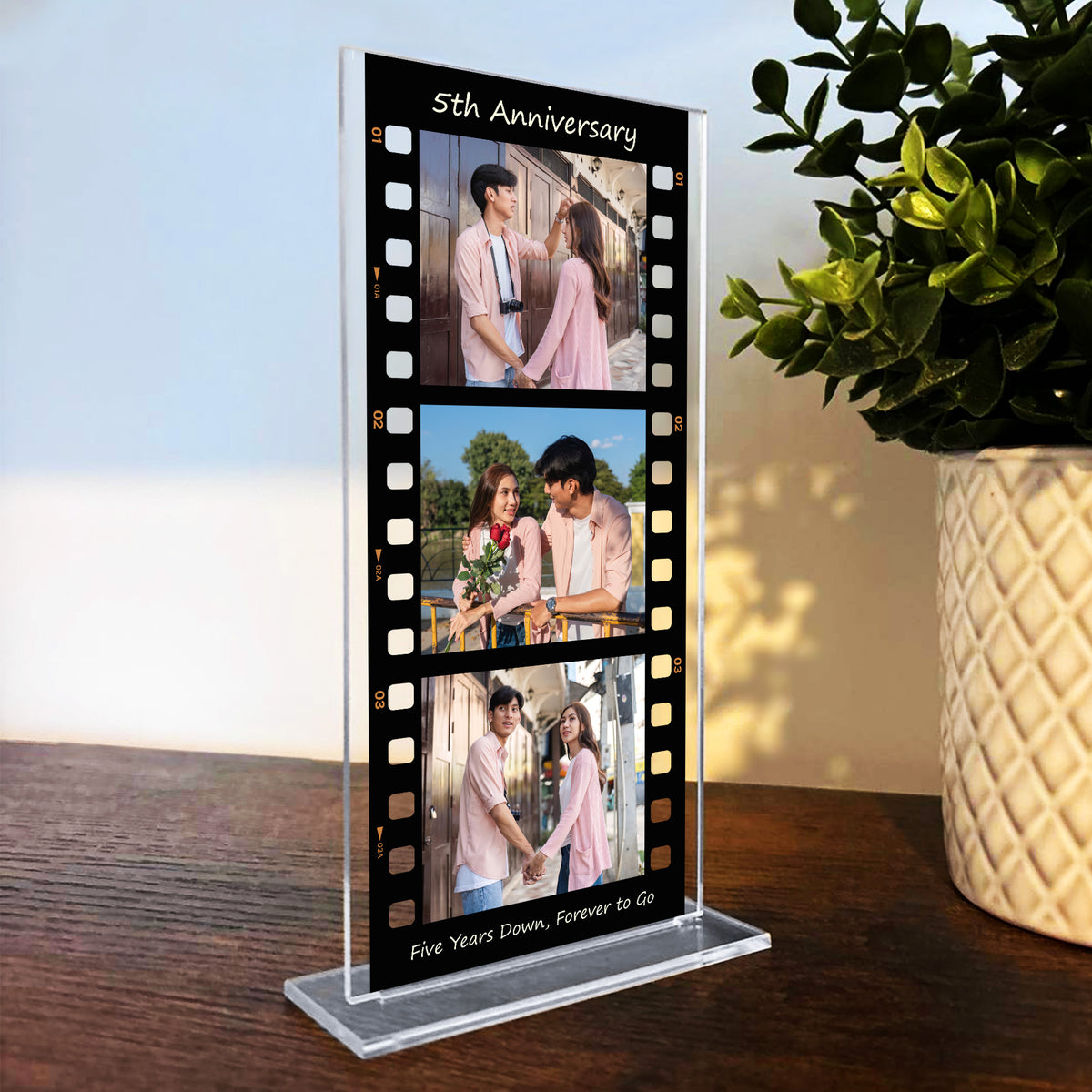 Gift For 5th Anniversary Personalised Photo Collage Plaque Gift