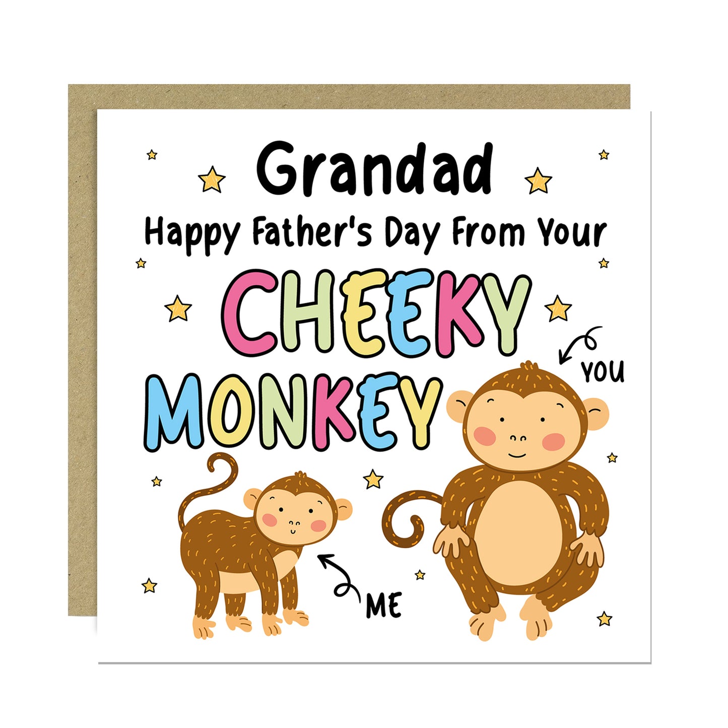 Fathers Day Card for Grandad From Your Cheeky Monkey Funny